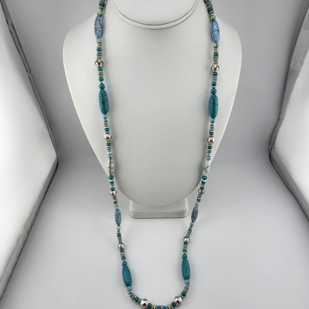 Faux Turquoise Acrylic Beads‎ Necklace